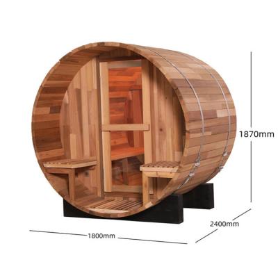 China Popular Canadian Outdoor Computer Control Panel Cedar 4 Person 6 Person Barrel Sauna for sale