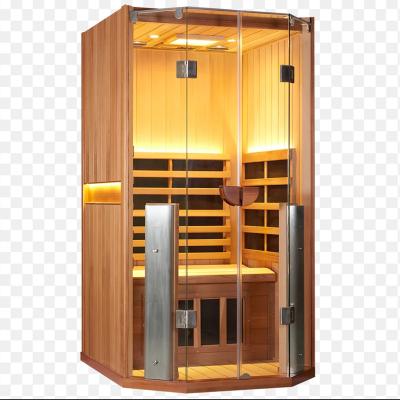 China 2022 Computer Control Panel America Home Use Popular Hemlock Mini Infrared Sauna With Bluetooth for sale