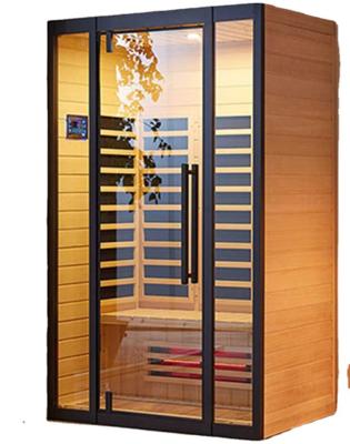 China New Design Mini Hemlock 2 Person Computer Control Panel Far Infrared Sauna With FM for sale