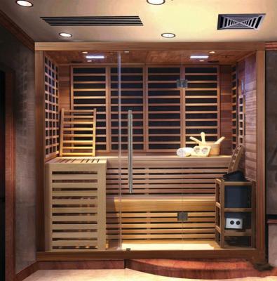 China Japanese hemlock 2 person 4 person private sex Japanese cedar hemlock computer control panel reservation sauna room for sale