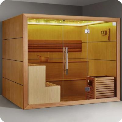 China Computer Control Panel Customize Modern Popular Hemlock Indoor 4 Person Steam Sauna Room for sale