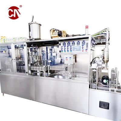 China Pneumatic Lifting Aseptic Gable Box Filling Machine for Milk Carton Packing Container for sale