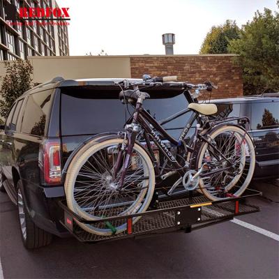 China Hot sale folding hitch cargo carrier with bike rack walmart hitch top cargo carrier for suv car for sale