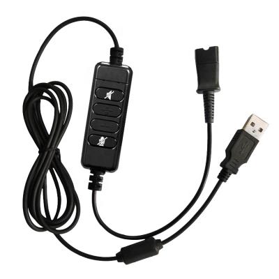 China Replaceable Call Center QD Cable USB To Volume Control Quick Inline Cable For Call Center Headset for sale