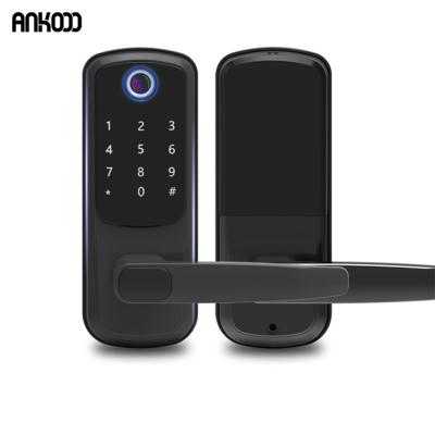 China Waterproof Smart Wooden Door Lock Alexa App Fingerprint Keyless For Home WIFI Digital Remote Control Finger Tuya TT Smart Locks for sale