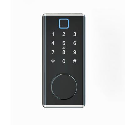 China Zinc alloy smart deadbolt door lock ttlock wifi connect smart app deadbolt push door lock rfid card and password to open for sale