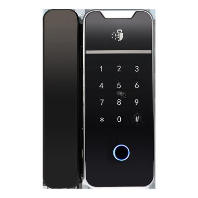 China Free Opening Keypad TTLock/TUYA Keypad Fingerprint Single Glass Double Door Smart Door Lock Electronic Door Lock for sale