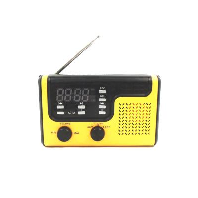 China Home Solar Powered AM Fm Radio LED Display Radio With SD Card Slot Micro USB 2000mAh Rechargeable Li-battery for sale