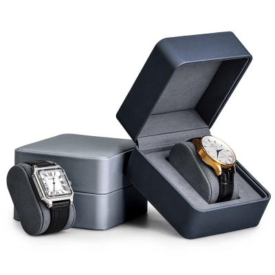 China Simple Leather Packaging Portable Storage Watch Display Box PU Watch Logo Belt Kraft Packaging Gift Recyclable Paper Boxes Gift Box for sale