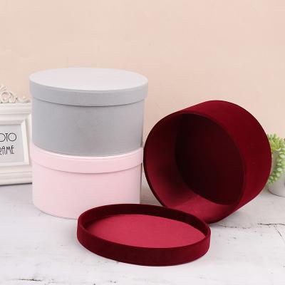 China Customizable Valentine's Day Biodegradable Round Chinese Gift Box Packaging Gift Boxes Flower Velvet Factory Factory Gift Box Wholesale for sale