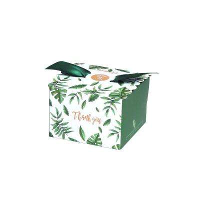 China Recyclable Creative Green Monstera Leaves High Quality Custom Paper Luxury Chocolate Bar Candy Box Chocolate Paper Box for sale