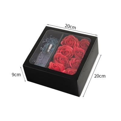 China Newcomer Customized Recyclable Flower Paper Box Box Recyclable Gift Paper Flower Square Display Square Clear Flower Packaging Box for sale