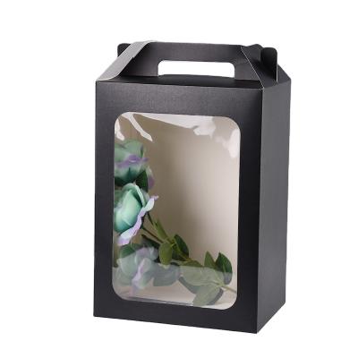 China Transparent Recyclable Wedding Party Flower Seed Paper Packaging Boxes Clear Kraft Paper Flower Box Gift Packing Paper Box for sale