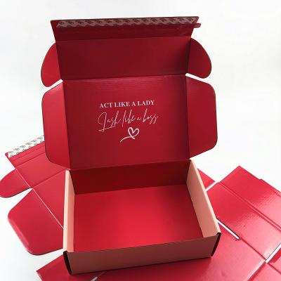 China Biodegradable Promotion Recycled Fashion Design Luxury Unique Customized Pink Announcement Attractive Customized Shipping Box With Logo Print Corrugated Paper for sale