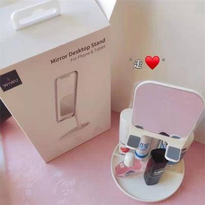 China WIWU Remote Control Phone Holder With Mirror Mini Portable Desktop Adjustable Stand For Phone Tablet for sale