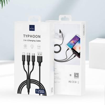 China Wholesale Hot Selling MP3/MP4 Player WIWU Mobile Phone Accessories Micro USB 3 in1 Data Charging Cable for sale