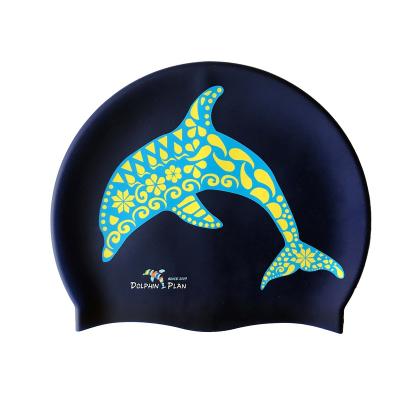 China High quality custom printed silicone logo swim cap GD logo swim cap silicone swim cap custom printed logo swim cap for sale