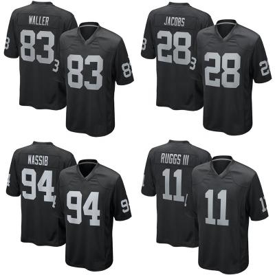 China Drop Shipping Antibacterial Las Vegas City Stitched Red Rogue s Team Uniform #4 Carr #83 Waller #28 Jacobs Mens American Football Jersey for sale