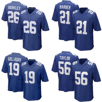 China Antibacterial Drop Shipping New York City Pitted Mens American Football Jersey Royal Giant s Team Uniform #8 Jones #26 Barkley for sale