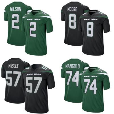 China Wholesale Antibacterial New York City Pitted Men's American Football Jersey Black Jet s Team Uniform #2 Wilson #12 Namath #74 Forage Beet for sale