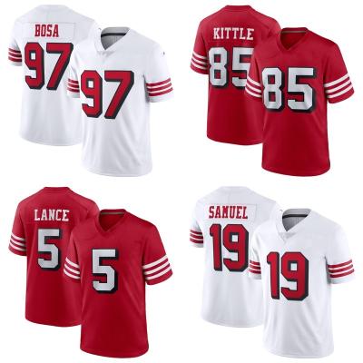 China San Francisco City Stitched Men American Football Antibacterial Jersey 49er Red Team Uniform #85 Kittle #97 Bosa #19 Samuel Wholesale for sale