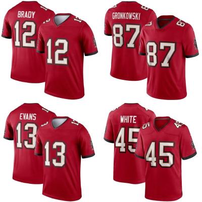 China Wholesale Antibacterial Tampa Bay City Pitched Buccaneer Team Uniform #12 Brady #87 Gronkowski #45 White Mens American Football Jersey for sale