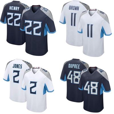 China Wholesale Titan Antibacterial Team Uniform #22 Henry #11 Brown # Jones Tennessee City Stitched Men American Football Jersey Navy for sale