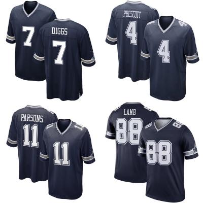 China Wholesale Antibacterial Prescott #7 Dallas City Stitched Men American Football Jersey Cowboy Team Uniform #4 Diggs #88 #11 Lamb Pastors for sale