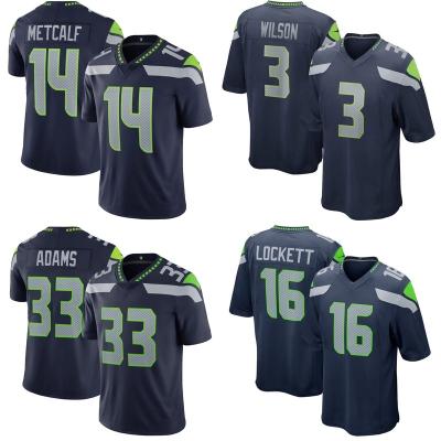 China Antibacterial Drop Shipping Seattle City Stitched Mens American Football Jersey Red Seahawk Team Uniform #14 Metcalf #3 Wilson # Lockett for sale