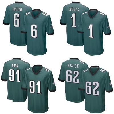 China Wholesale Philadelphia Antibacterial City Stitched Mens American Football Jersey Green Eagle Team Uniform #1 Hurt #6 Smith #91 Cox for sale