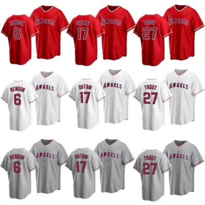 China Wholesale Antibacterial Los Angeles City Stitched American Baseball Jersey Men Team Uniform Red #6 Rendon #17 Ohtani for sale