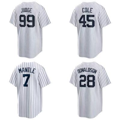 China Antibacterial Customize Mens New York City Baseball Jersey #2 Derek Jeter #99 Judge #45 Cole Cheap White Stitched Uniform High Quality for sale