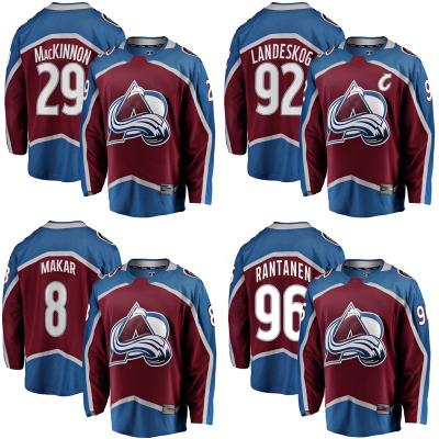 China Shirts & Wholesale Tops Ice Hockey Jersey Colorado Avalanches Pitched Navy Men's Team Uniform #92 Landeskog #29 MacKinnon Loose Player for sale