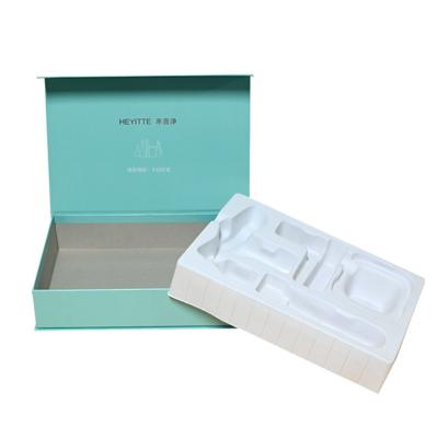 China Recyclable Silver cardboard clamshell tea gift book box small beauty equipment packaging box for sale