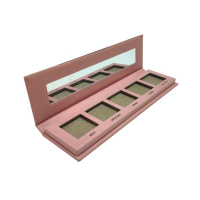 China Recyclable Rectangle 5 color ccustom empty cardboard eyeshadow palette packaging private label makeup palette for sale