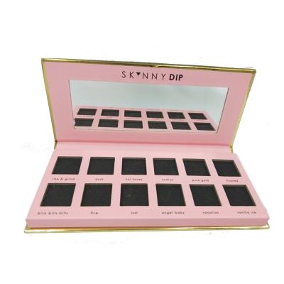 China Recyclable paper gift box 12 colors empty paperboard eyeshadow palette packaging design private label compact case for sale