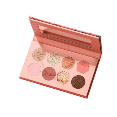 China Recyclable 2022 Hot Selling Unique Design Cosmetics Private Label Empty Eyeshadow Palette with mirror paper Packaging box for sale