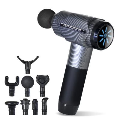 China Dropshipping Pro Rechargeable 2022 Massage Gun Massager 48 Speed ​​8 Heads With LCD Test Deep Tissue Percussion Fascia Muscle Massage Gun for sale