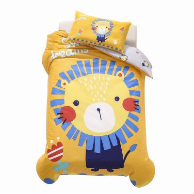 China 100% Cotton Folded Printed Cartoon Kindergarten Children's Bedding With Lion Designs for sale