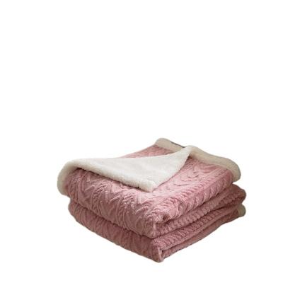 China Fluffy New Other Blankets Carving Violet Designer Soft Bed Polyester Plush Process Blanket for sale