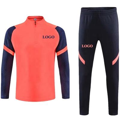 China Breathable Customized Team Logo Training Sweatsuit Men Kids Half Zipper Tracksuit for sale