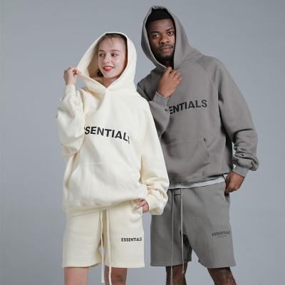 China Custom Made High Quality Anti-Wrinkle Bases Long Sleeve Jogger Shorts And Hoodie Set Unisex for sale