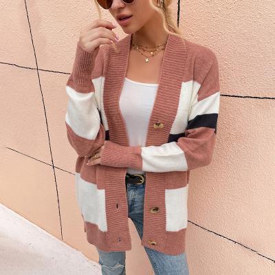 China 2021 Winter Single Breasted OEM Sweaters Women Plus Size Anti-Wrinkle Women's Clothing Full Logo Cardigan Sweater Coat Custom Made for sale