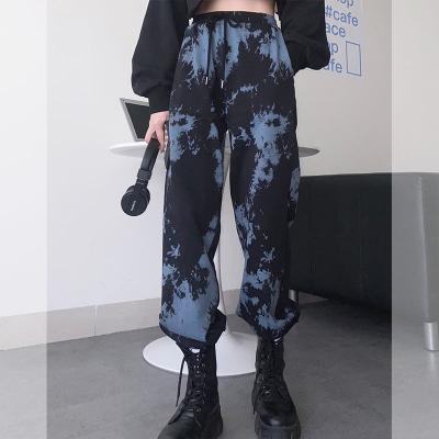 China Anti-Wrinkle InsGoth Women Street Wear Pants Vintage Black Evil Dragon Print High Waist Casual Gothic Panties Loose Long Pants Female for sale