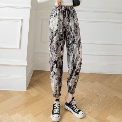 China Women 2021 Autumn Graffiti Painted Tie Dye Hip Hop Dancing Pants Shirt Dress Anti-Static Pants Sets Moda Pantalones Autumn for sale