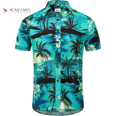 China Anti Pilling Men's Hawaiian Shirt Shorts Sheath PRINT Bottom Summer Beach Dress Shirts for sale