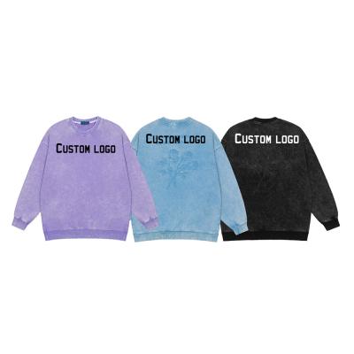 China Vintage Wash Men's Anti-Wrinkle Cotton Oversized Blank Crewneck Pullover Hooded Crewneck Sweatshirt For Men for sale