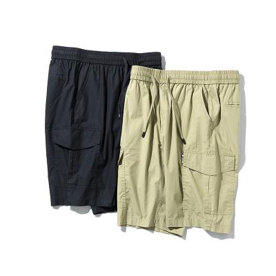 China Anti-Wrinkle Mens Shorts Pants Vintage Solid Side Pockets Homme Elastic Mens Cargo Shorts Mens Waist Shorts for sale