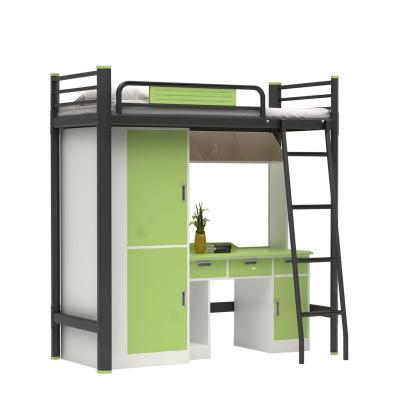 China Factory price student dormitory foldable bunk bed with office new design school furniture metal bunk bed for sale