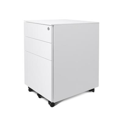 China Modern Metal 3 Drawer Office Factory Filing Cabinet Steel Storage Cabinet With Wheels for sale